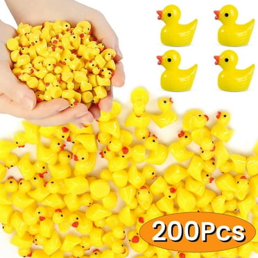 Mini Resin Ducks Small Duck Decoration Minature Ducks to Hide for Dollhouse Accessories Mini Resin Animal Figures for Fairy Garden Decor Yellow 200Pcs