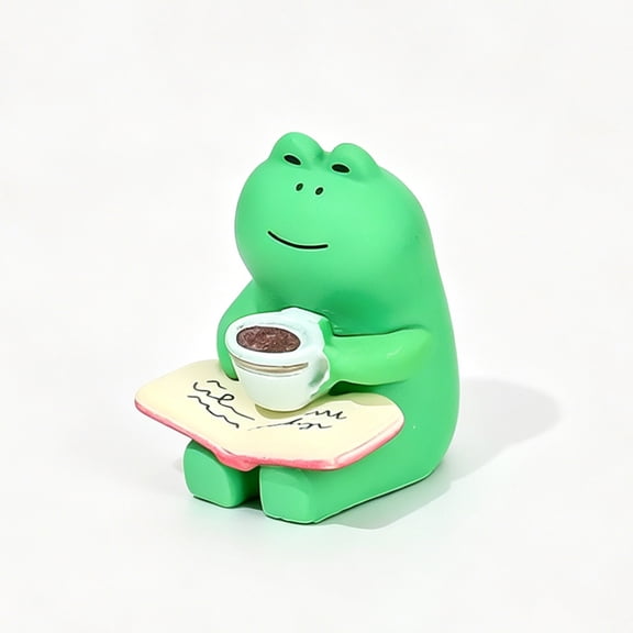 Mini Resin Frog Figurine with Mini Furniture, Desktop & Shelf Decor Ornament