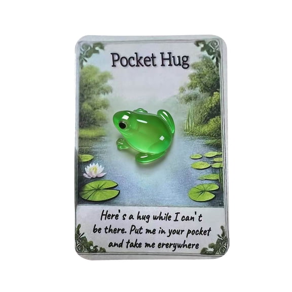 Mini Resin Frog Pocket Gift with Inspirational Greeting Card, Small Motivational Keepsake Token, Perfect for Graduation Congratulations or Everyday Encouragement Presents