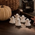 thumbnail image 1 of Mini Resin Ghost Figurines, 5 Pack White Hollow Face Statues with Varied Spooky Poses, Halloween Tiered Tray Decorations for Tabletop, Mantel, Shelf, Desk & Seasonal Party Displays, 1 of 7