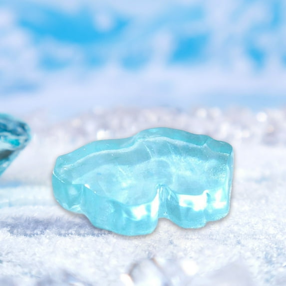 Mini Resin Glacier Snow Scene Decorative Toys - Glacier Snow Scene for Fairy Garden Micro Landscape Winter Christmas Decor(Blue)