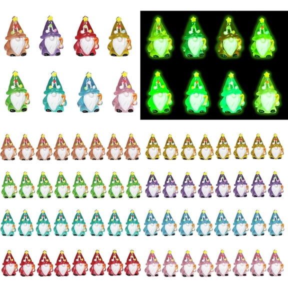 Mini Resin Gnomes Bulk 40 Pcs Glow in the Dark Miniature Gnome Figurines Tiny Garden Dwarf Statues to Hide for Fairy Garden, Plant Pots, Patio Yard Outdoor Spring Easter Decor