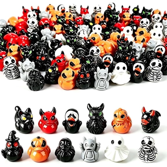 Mini Resin Halloween Ducks, Tiny Resin Duck Figures for Party Decor and Seasonal Display
