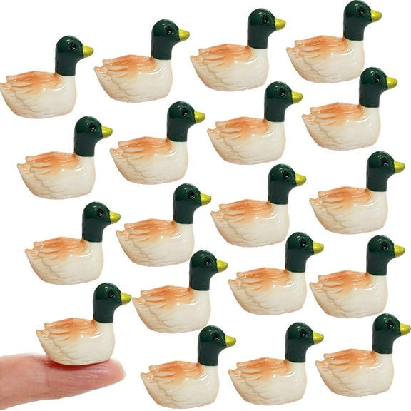 Mini Resin Mallard, 20 pcs Decor for Fairy Garden/DIY Craft Project/Bonsai/Moss/Terrarium/Micro lanscape/Aquarium/Fish Tank