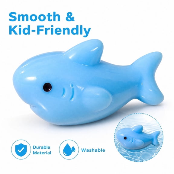 Mini Resin Shark Figurine, Tiny Sea & Land Animal Figure to Hide, Small Animal Figurine for Fairy Garden, Dollhouse, Office Desk, Terrarium Decor, Crafts & Party Favors, 0.83 Inch