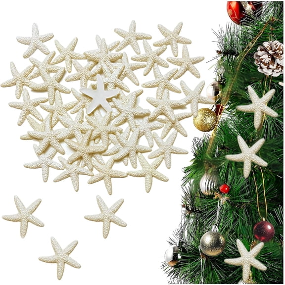 Mini Resin Starfish Decor 44-Pack, Ocean-Themed DIY Craft Ornaments for Beach Wedding