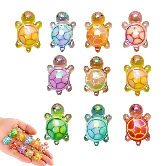 Mini Resin Turtles, Small Colorful Turtle Figurines Bulk Set, Tiny Resin Turtles Sea Turtle Figurines Ocean Animals Figures for Miniature Doll House Accessories Garden Decor DIY Craft