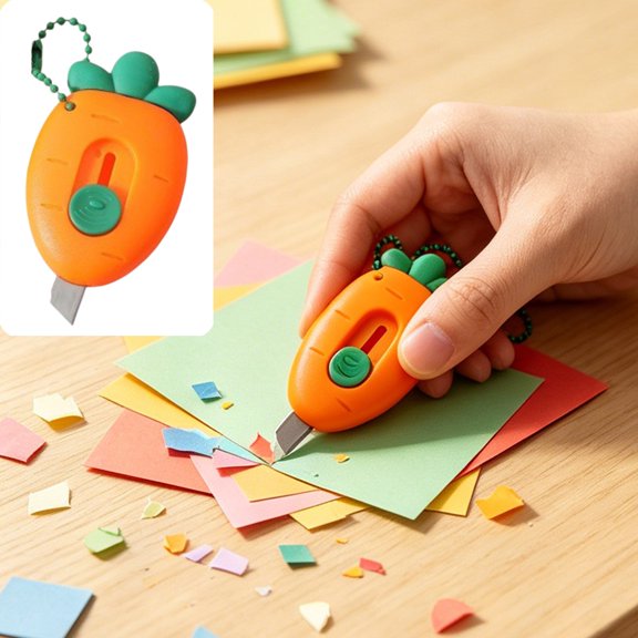 Mini Retractable Craft Utility Knife, Portable Multi-Functional Box Cutter Letter Opener, Envelope Carton Slitter With Hanging Hole For Office School DIY Art Cutting Projects