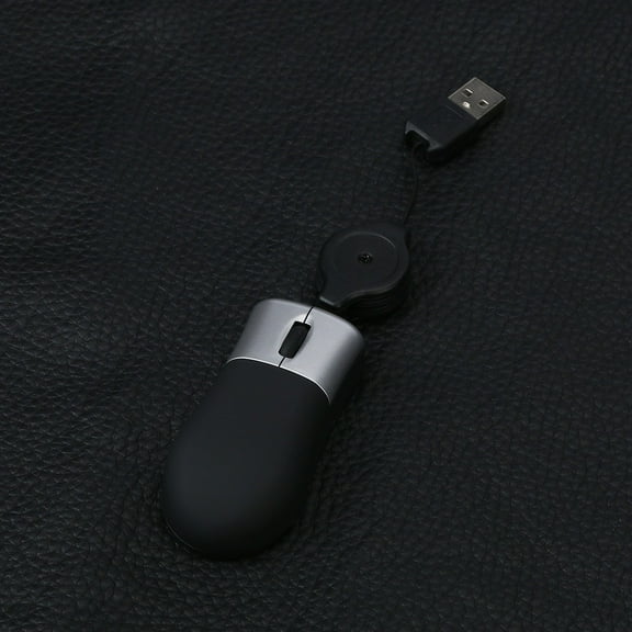 Mini Retractable Usb Optical Scroll Wheel Wired Mouse for Laptop Notebook Pc Bk