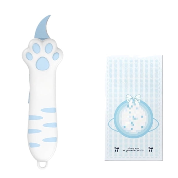 Mini Retractable Utility Cutter, Cute Cat Paw Box Cutter Knife, Portable Pocket Cutting Tool for Crafts, Office, Packaging & Scrapbooking, Compact Paper Cutter