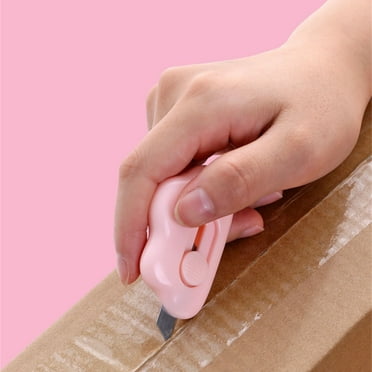 Mini Retractable Utility Knife for Box Cutter, Portable Paper Cutter for Packages Letters and Cardboard, School Stationery Tool, Stainless Steel Blade