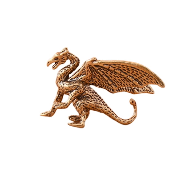 Mini Retro Brass Dragon Figurines, Fengshui Good Luck Dragon Statue, Crafts Collection, Desktop Small Ornament (B)