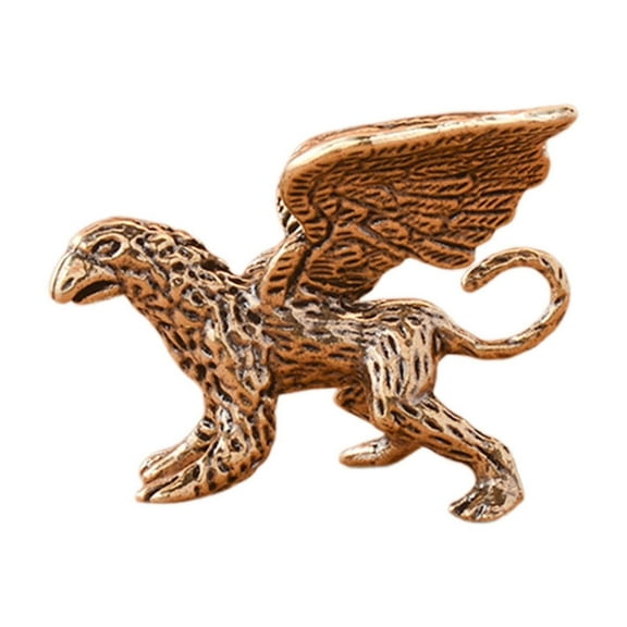 Mini Retro Brass Dragon Figurines, Fengshui Good Luck Dragon Statue, Crafts Collection, Desktop Small Ornament (D)