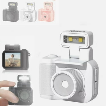 Mini Retro Camera, Mini Vintage Camera, Tiny Nostalgic Retro Snap Camera, Portable Chain Camera, 1080p Mini Pixel Mini Thumb Sized Camera Keychain, For Students Kids with Eight Filters(White,64G TF me