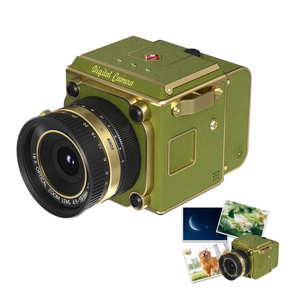 Mini Retro Digital Camera - Vintage TLR Style Point and Shoot Auto Focus Vlogging Camera