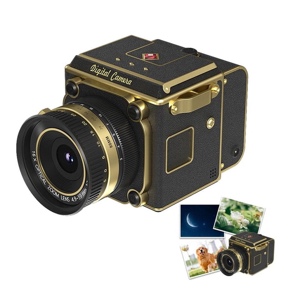 Mini Retro Digital Camera - Vintage TLR Style Point and Shoot Auto Focus Vlogging Camera