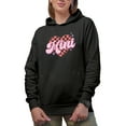thumbnail image 1 of Mini, Retro Mother-To-Daughter Themed Mother's or Valentine's Day Gift, Black Hooded Sweatshirt or Hoodie, Small, 1 of 5
