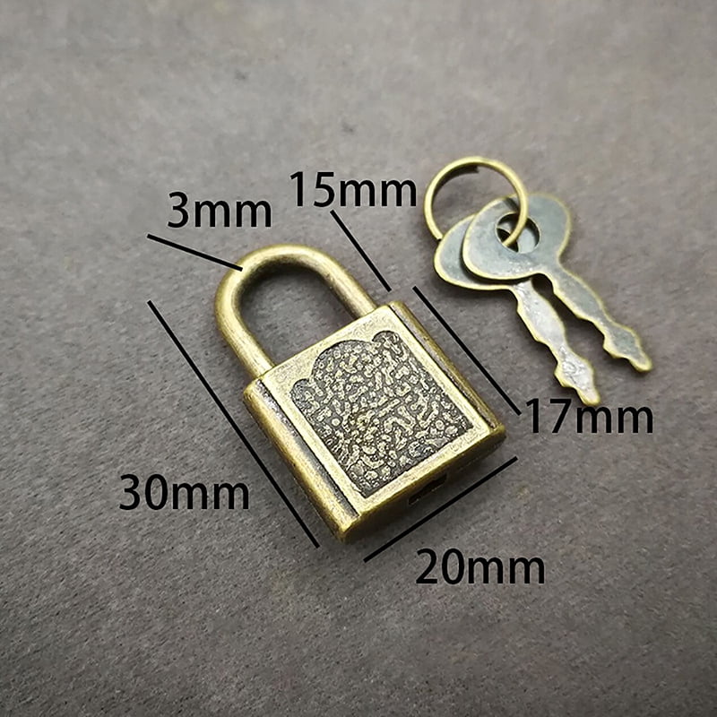Notepad Lock Mini Retro Padlock for Notepad Diary Small Luggage Box Lock With Keys ...