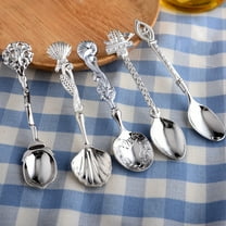 Mini Retro Spoon Set - 5-Piece Decorative Spoons for Dessert,Ice,and Party Serving