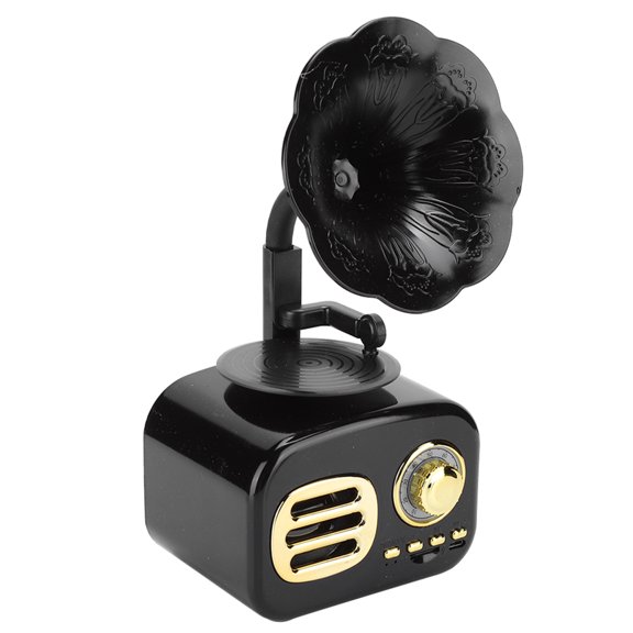 Mini Retro Style Wireless Speaker for Desktop, High-Fidelity Audio, Jazz Black