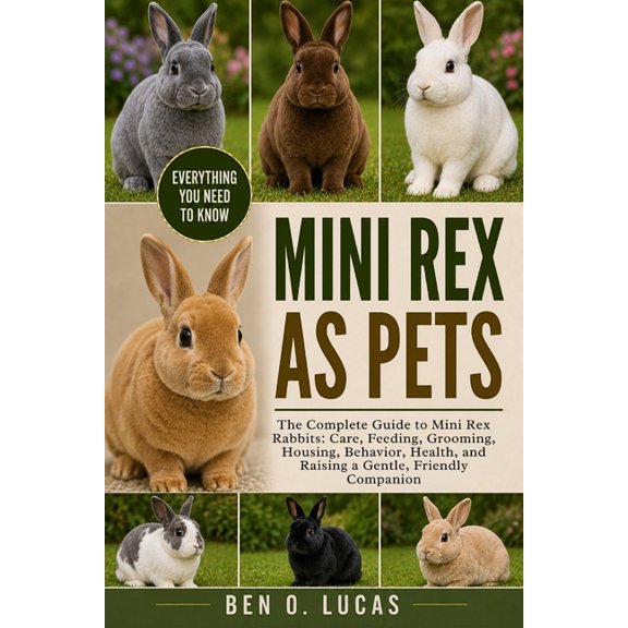 Mini Rex as Pets: The Complete Guide to Mini Rex Rabbits: Care, Feeding, Grooming, Housing, Behavior, Health, and Raisin, (Paperback)