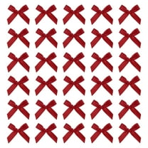 Mini Ribbon Bow 1.8 Inch Mini Small Fabric Satin Ribbon Flower Bows for Craft DIY Cake Sewing Wedding Birthday Party Wrapping Christmas Decoration, (Pack of 70, Dark Red)