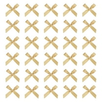 Mini Ribbon Bow 1.8 Inch Mini Small Fabric Satin Ribbon Flower Bows for Craft DIY Cake Sewing Wedding Birthday Party Wrapping Christmas Decoration, (Pack of 70, Champagne)
