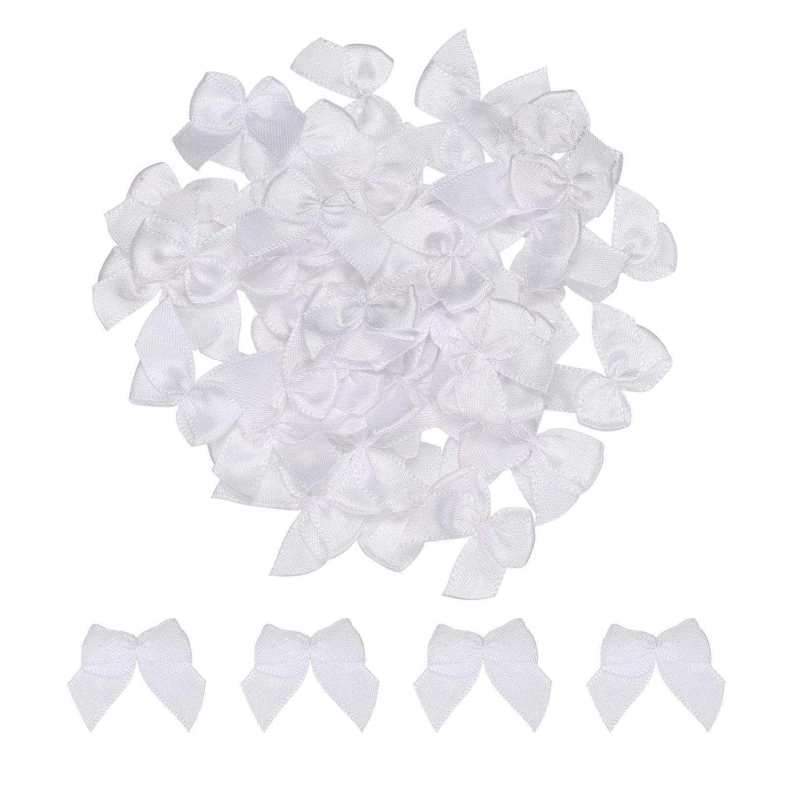 Mini Ribbon Bow Mini Fabric Satin Ribbon Flower Bows for Craft DIY ...