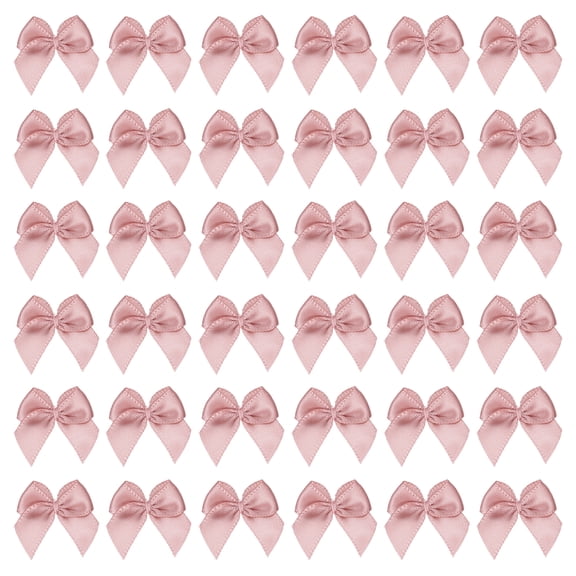 Mini Ribbon Bow Satin Fabric Ribbon Flower Bows Appliques for DIY Craft Sewing Wedding Party Dusty Rose