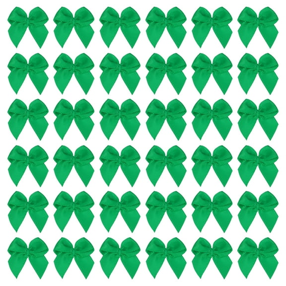 Mini Ribbon Bow Satin Fabric Ribbon Flower Bows Appliques for DIY Craft Sewing Wedding Party Green