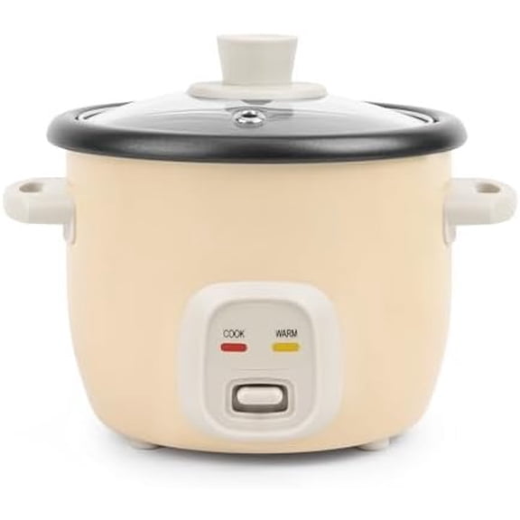 ® Mini Rice Cooker, 2-Cup (Uncooked) / 4-Cup (Cooked), Grain Cooker, Soup Maker, Oatmeal Cooker, Auto Keep Warm, 1 Qt, Milk Tea color