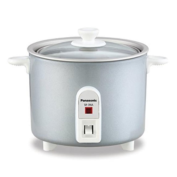 Mini-Rice Cooker, Non-Stick Pan with Glass Lid & 1.5 cup