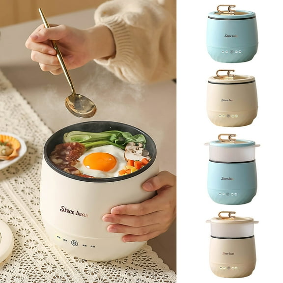 Mini Rice Cooker under $5! Yannianjz Multifunctional Mini Cooker with Non-Stick Coating, Electric Cooking Pot for Meals, Steamer Warmer for Rice Soup, One Person Meal Preparation Appliance