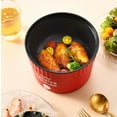 thumbnail image 1 of Mini Rice Cooker & Hot Pot | Portable 1.2L Nonstick Ramen Cooker, Fast , Electric Steamer for Stir-Fry, Soup, Porridge | Red/Purple | Easy Clean, Travel-Friendly, 1 of 9