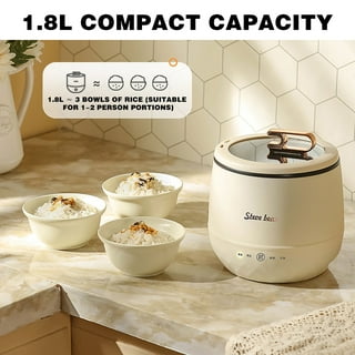 Stariver Small Rice Cooker, 2 Cups Uncooked Mini Portable Rice Cooker with  Handle, Non-Stick Ramen Cooker, PFOA-Free, Rice Maker with Keep Warm 