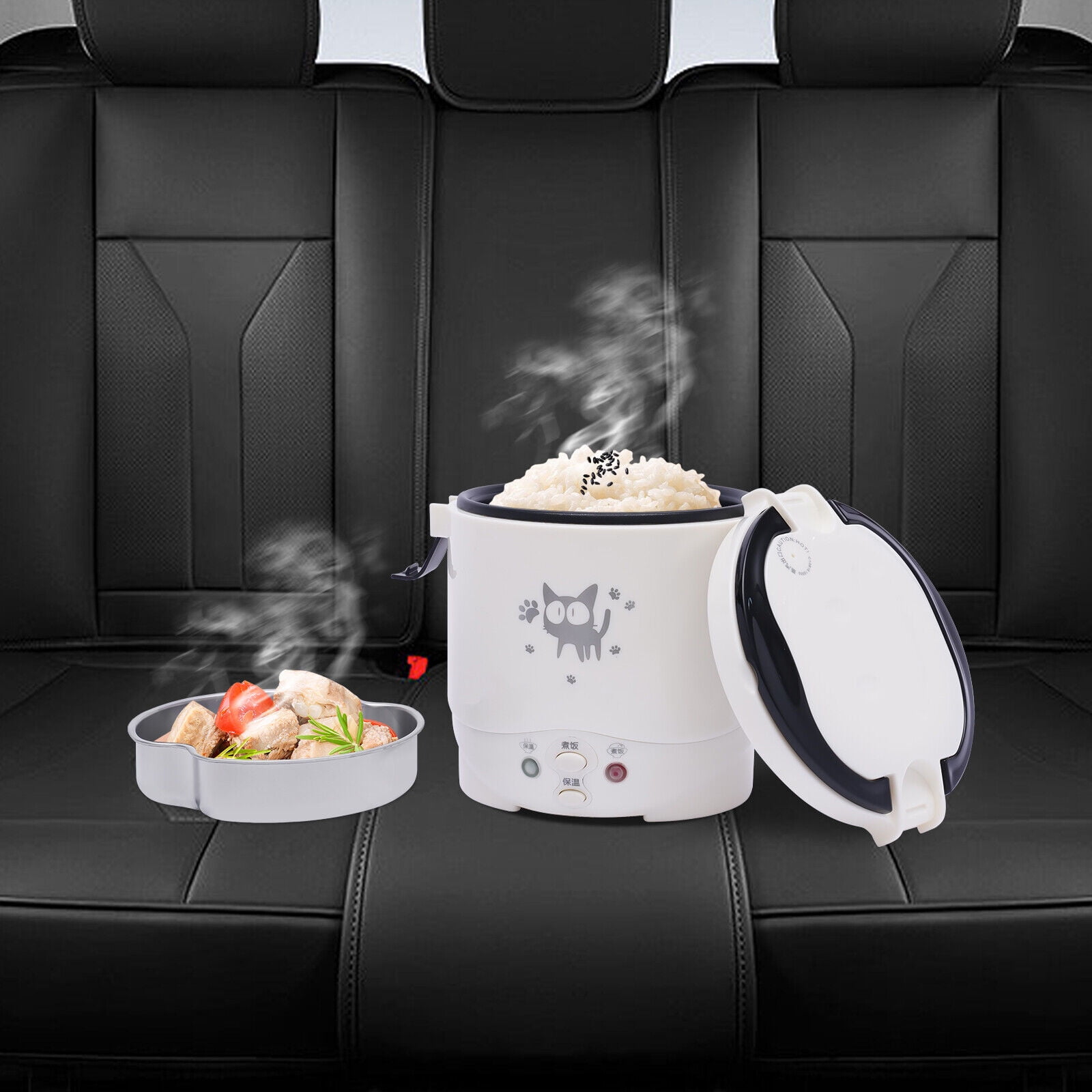 Mini Rice Cooker Steamer 1 Cup for Car Cooking for Soup Porridge Rice