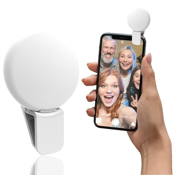 Mini Ring Light, Upgraded Small Clip On Ring Light, Portable LED Light for Phone, 3 Color Lighting Modes and Adjustable Brightness Selfie Light, Tool for Tiktok Stuff, Photos