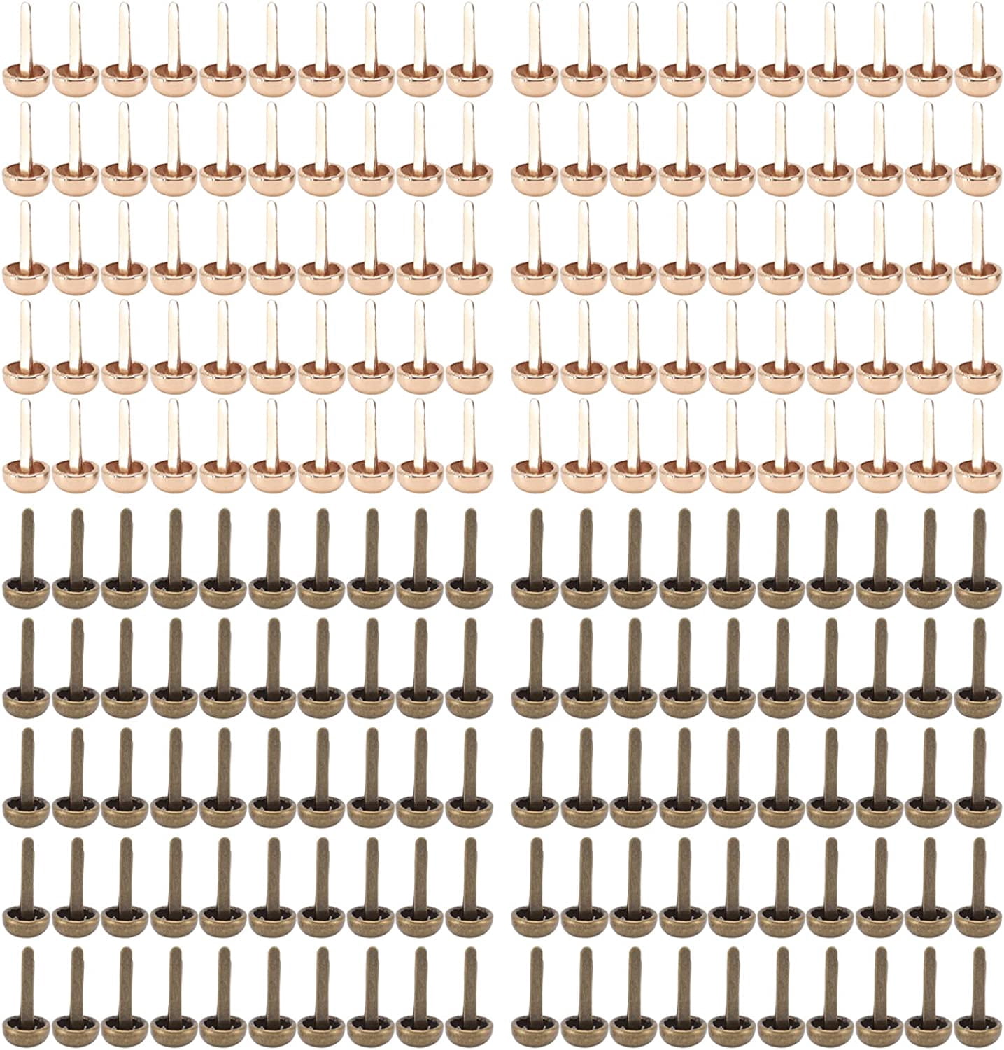 Mini Screw Rivets Mini Rivets, 200pcs Mini Brads 8mm Round Head DIY Handcraft ...