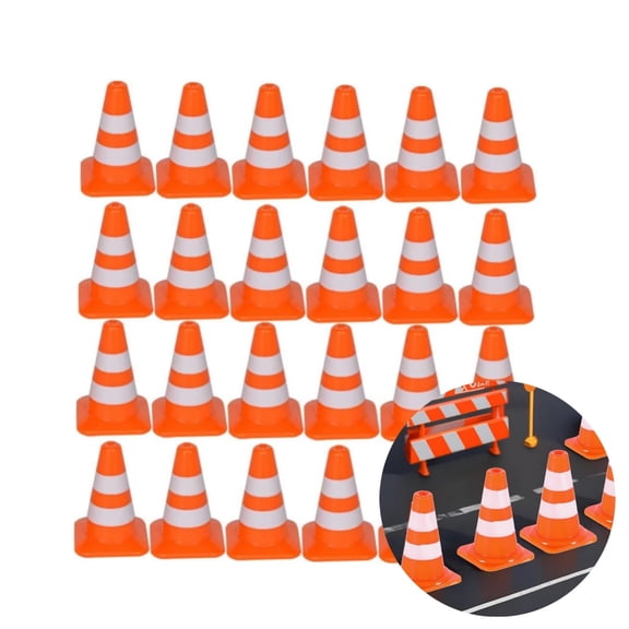 Mini Roadblock Construction Signs,Mini Cones for Micro Landscape Sand Table,Small Multifunctional Building Theme Party Sports Activity Models