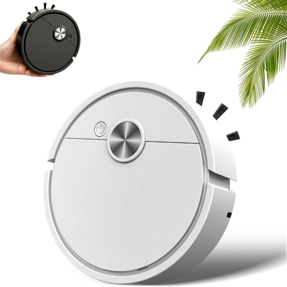 Mini Robot Vacuum for Car, 3 in 1 Robot Vacuum Cleaner, Compact Mini Cleaner Sweeping Robot with Auto Spot Edge Modes Anti-Drop Sensors for Hard Floors Pet Hair Carpets (Pink)