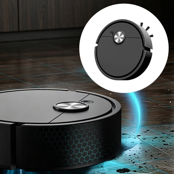 Mini Robot Vacuum for Car, Mini Cleaner Sweeping Robot, 3 in 1 Rechargeable Multifunctional Smart Cleaning Machine with Wet Mopping for Hard Floors Pet Hair Carpets(Black)