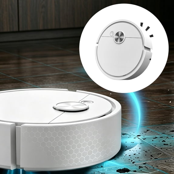 Mini Robot Vacuum for Car, Mini Cleaner Sweeping Robot, 3 in 1 Rechargeable Multifunctional Smart Cleaning Machine with Wet Mopping for Hard Floors Pet Hair Carpets(White)