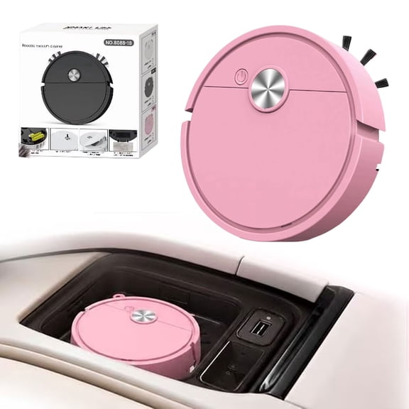 Mini Robot Vacuum for Car, 3-in-1 Intelligent Navigation Robotic Vacuum Cleaner, Low Noise, USB Rechargeable for Home Cleaning