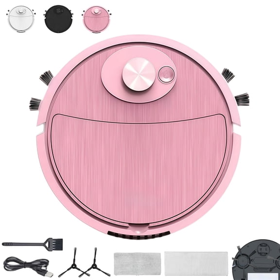 Mini Robot Vacuum with Sweeping and Wet Mopping, Rechargeable Cleaner for Car and Hard Floors