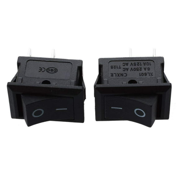 Mini Rocker Switch 2 PIN ON-OFF SPST 125VAC/6A 250VAC/3A Black KCD117S 2X/5X/10X