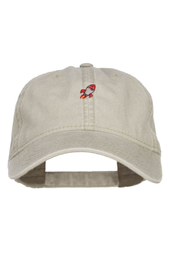 Mini Rocket Embroidered Washed Cap - Stone OSFM