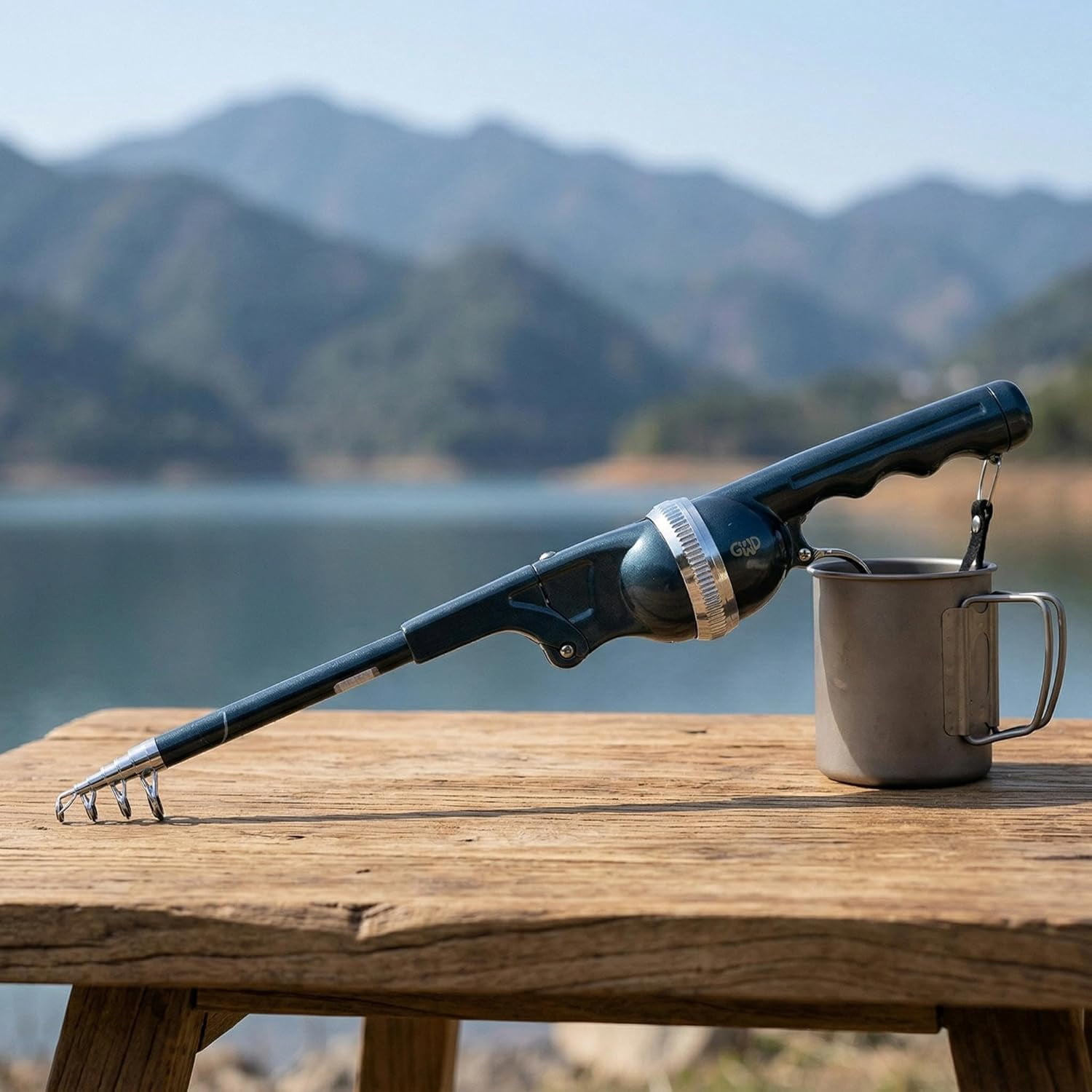 backpacking telescopic fishing pole Mini Rod & Reel Combo 5.6ft-Foldable Telescopic Rod - Ultra Compact Mini  Fishing Gear - Pocket-Sized Portable - for Travel Hiking Backpacking