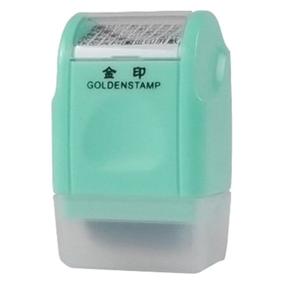Mini Roller Stamp SelfInking Stamp Messy Code Security for Ofiice Privacy (Light Green)