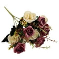 thumbnail image 1 of Verdsylv 12-Head Mini Artificial Rose Bouquet - Small Plastic Flowers for Hotel & Wedding Table Decor - Petite & Elegant Arrangement for Events - Never Wilts, 1 of 8