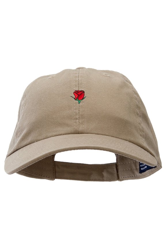 Mini Rose Embroidered Low Cap - Khaki OSFM